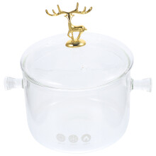 High Borosilicatglas Kochtopf Mit Elchdesign Deckel Und Doppelgriff
