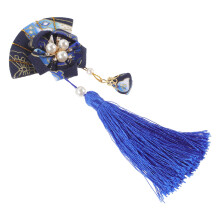 Japanese Fan Hairpin Fabric Metal Hair Accessory Multicolor