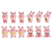 40Stk Resin Schwein Anhänger Für DIY Schlüsselanhänger & Haarschmuck