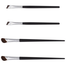 4St Comfortabele Oogmake-Up Borstels Met Handvat En Nylon Haar