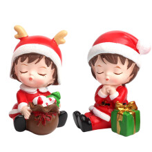 4 Harz Kuchen Deko Santa Junge Figur Bastelarbeit