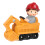 1 Stuk Excavator Ornament Desktop Bulldozer Hars 3