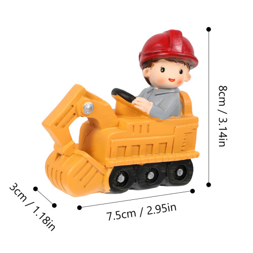 1 Stuk Excavator Ornament Desktop Bulldozer Hars 1