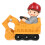 1 Stuk Excavator Ornament Desktop Bulldozer Hars 6