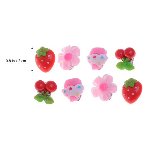 4 Paar Kinder Ohrclips Mit Kirsche Eiscreme 1
