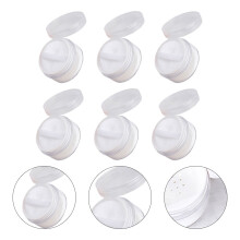 6Pièces Boîtiers À Poudre Cosmétiques Portables Blancs Huilettes