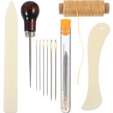 1 Set Lederwerkzeugkoffer Mit Zubehör Und Nähnadeln