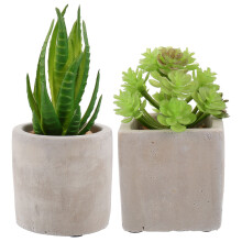 2Pcs Fake Potted Plant Plastic Green Imitation Plant for Home Decor
