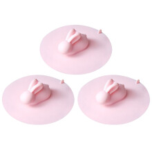 3Stück Silikon Spülbecken Stopfen Hasenform Für Bad (L, Pink)