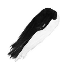 Half Schwarz Half Weiß Lange Synthetische Haarperücke Für Make-Up