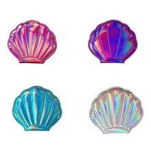 Folding Doppelseitiger Shellform Spiegel Aus PU Leder Mit Hologramm