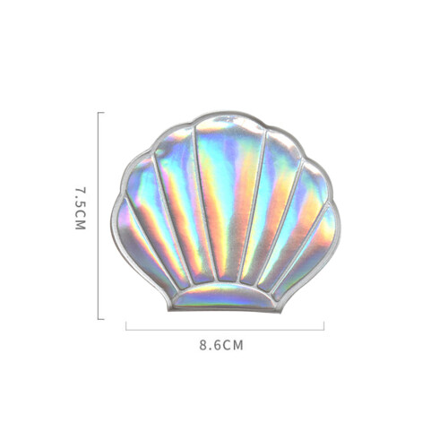 Folding Doppelseitiger Shellform Spiegel Aus PU Leder Mit Hologramm 1