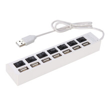 7-Port usb 2.0 hub mit einzelnen schaltern für pc und laptop weiß