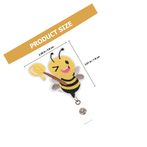 Bee Pattern Badge Clip Portable Name Card Holder 1