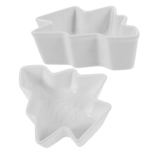 2Stk Keramik Weihnachtsbaum Snackteller Servierplatte Dessertschale