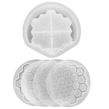 1 Set Bienenwabenuntersetzer Mit Halter Für Getränke
