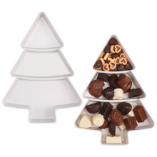 2Stück Weihnachtsbaumform Obstplatten Kunststoff Multifunktion