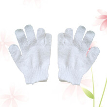 Ein Paar -Finger Peelinghandschuhe Für Körper Sauna Weiß
