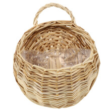 Wicker Wandhängender Blumenkorb Geflochtenes Material Wohnaccessoire