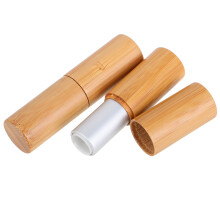 2Stk Leere Bambus Lippenstifttuben Für DIY Lipgloss Nachfüllbar Tragbar