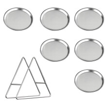 1Set Praktischer Edelstahl Teller Bbq Obstplatte Für Zuhause Silber