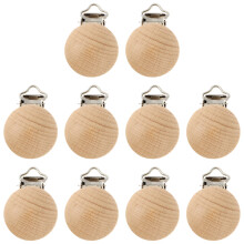 10St Holz Schnullerketten Beißring Spuckkette Rund Für Baby 30mm