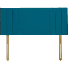 (Double Teal) 4ft 6inch Plush Velvet Padded Lined Headboard