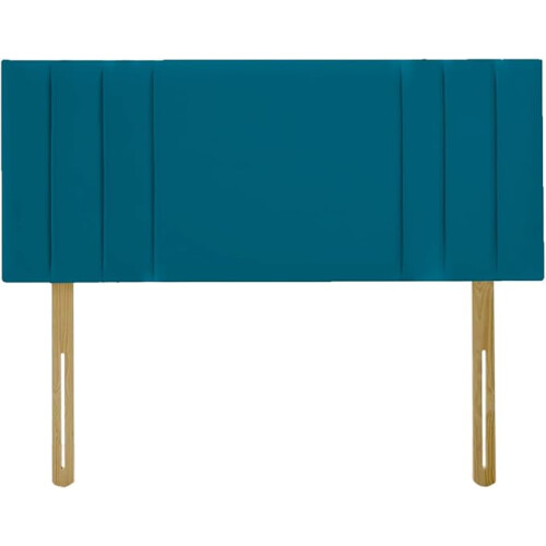 (Double Teal) 4ft 6inch Plush Velvet Padded Lined Headboard