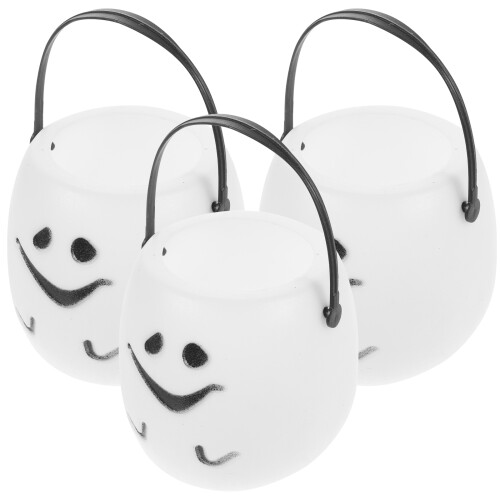 3pcs Pumpkin Buckets Halloween Candy Holders