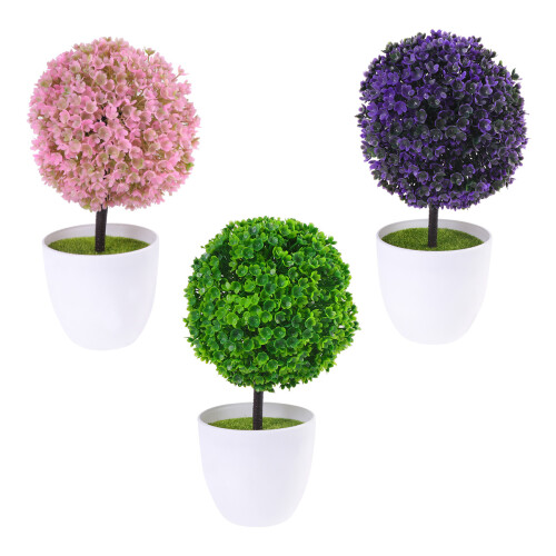 6 Simulation Kirschblüten Kugel Topfpflanze Grün Rosa 1