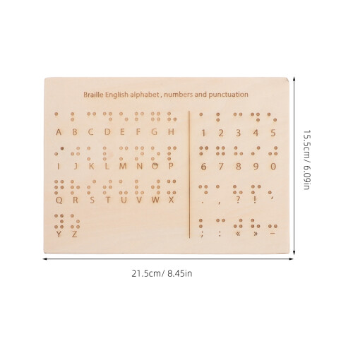 2Stk Braille Alphabet Platte: Holz Und Für 1