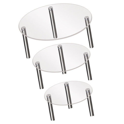 3Pcs Transparent Modern Cake Stand Elegant Acrylic Display for Parties