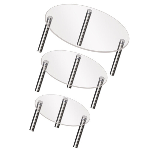 3Pcs Transparent Modern Cake Stand Elegant Acrylic Display for Parties 2