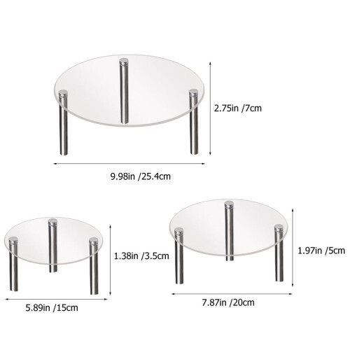 3Pcs Transparent Modern Cake Stand Elegant Acrylic Display for Parties 1