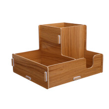 Portador De Madera Para Tazas Y Compartimentos Organizador
