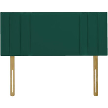 (Double Green) 4ft 6inch Plush Velvet Padded Lined Headboard