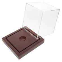 Clear Acrylic Baseball Display Case Con Base Madera Para