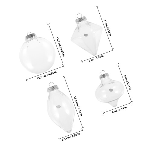 16Stk Hängende Pet Weihnachtskugeln Transparent Für Basteln 1