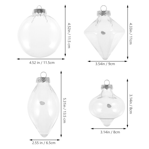 16Stk Hängende Pet Weihnachtskugeln Transparent Für Basteln 2