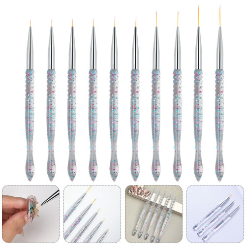 2 Set Penna Sottile Per Nail Art E Eyeliner, Strumento Manicure 2
