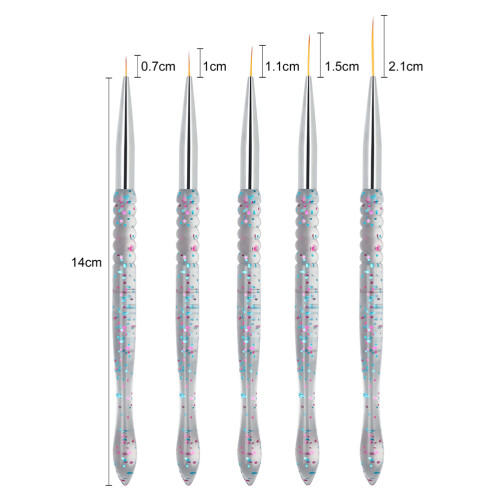 2 Set Penna Sottile Per Nail Art E Eyeliner, Strumento Manicure 1