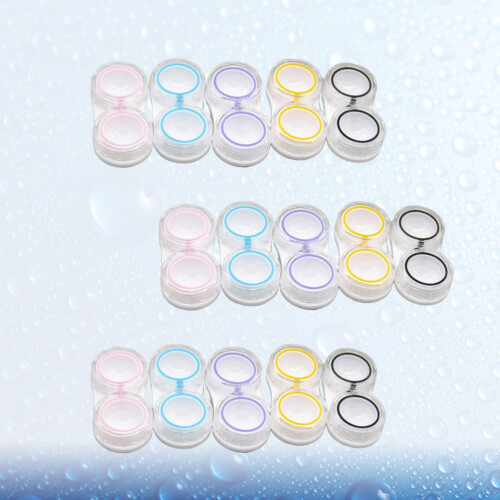15Pcs Assorted Color Lense Cases Durable Dual Storage Boxes for Travel 1