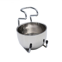 Stainless Steel Shaving Set with Stand and Bowl Silver for Men