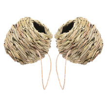 4 Pcs Hand Woven Natural Grass Nesting House For Parrot Hummingbird