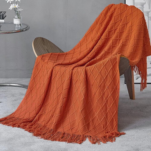 Knitted Decorative Throw Blanket for Couch Sofa Chair Bed
