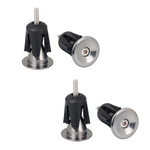 2 Paar Lenkergriffe Aluminiumlegierung Mit Sicherungskappen Silber