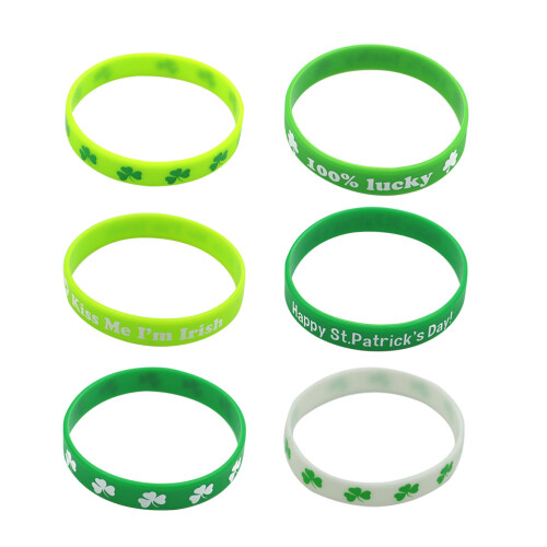24Pcs Assorted Color St. Patrick's Day Bracelets Durable Wristbands