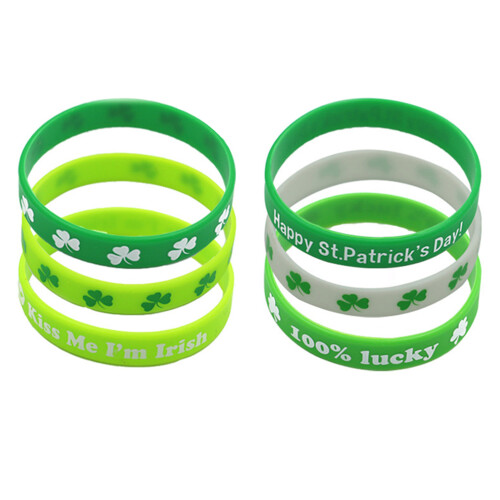 24Pcs Assorted Color St. Patrick's Day Bracelets Durable Wristbands 2