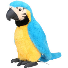 Blue Artificial Parrot Model Soft Plush for Decorative Use