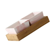 Keramik Marmor Obstteller 2 Fächer Pink Für Snacks